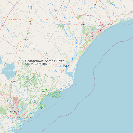 Map of Georgetown, Sampit River, South Carolina Tide Prediction Station