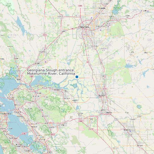 Georgiana Slough entrance, Mokelumne River, California map