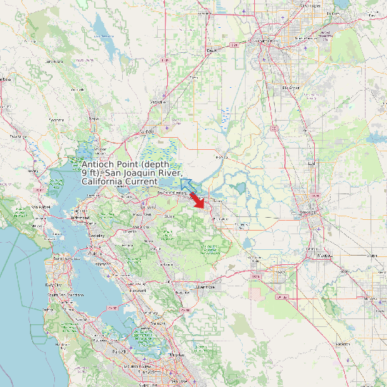 Antioch Point (depth 9 ft), San Joaquin River, California Current map