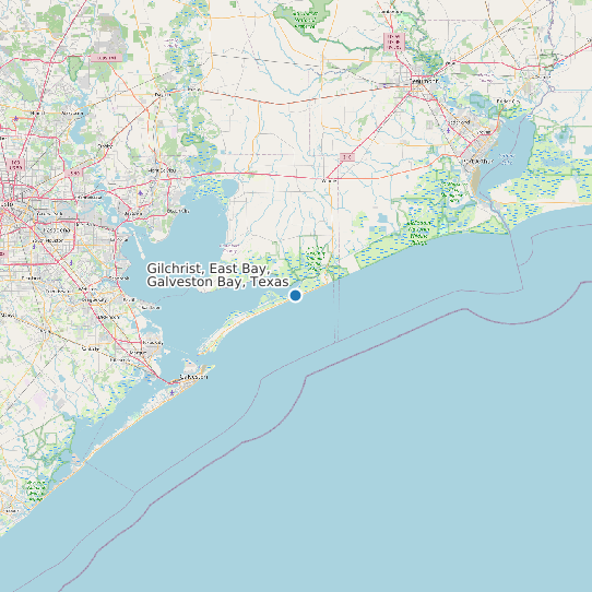 Map of Gilchrist, East Bay, Galveston Bay, Texas Tide Prediction Station