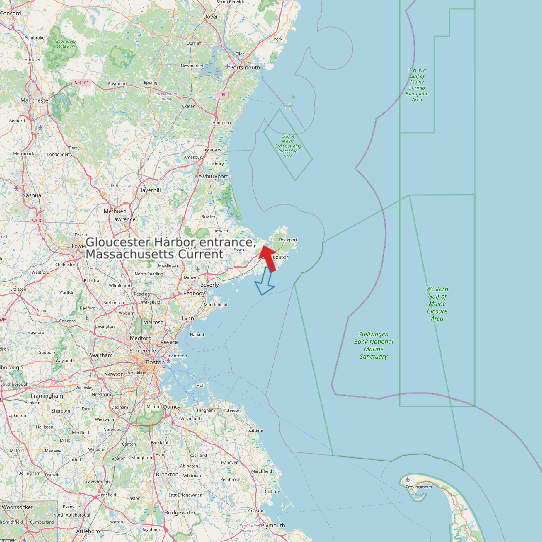 Gloucester Harbor entrance, Massachusetts Current map