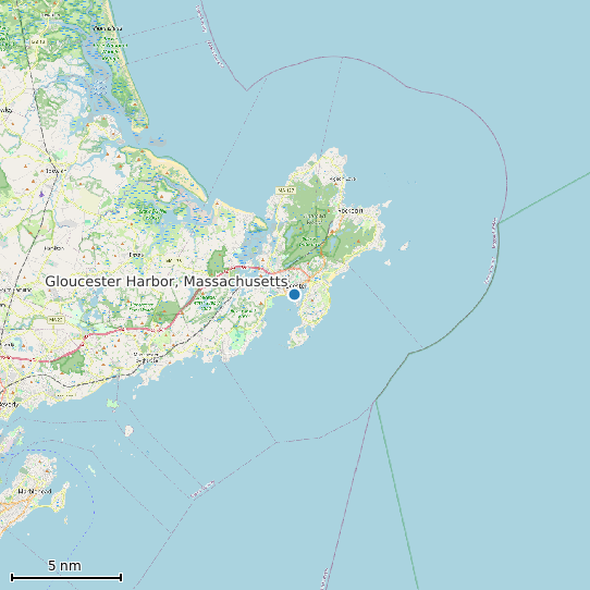 Map of Gloucester Harbor, Massachusetts Tide Prediction Station