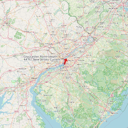 Map of Gloucester Point (depth 44 ft), New Jersey Current Prediction Station