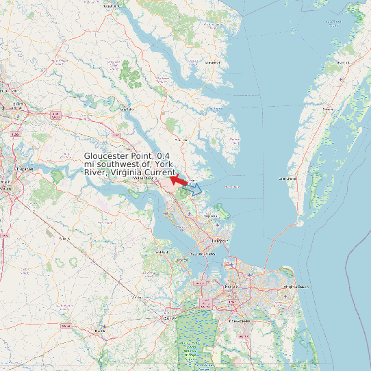 Gloucester Point, 0.4 mi southwest of, York River, Virginia Current map