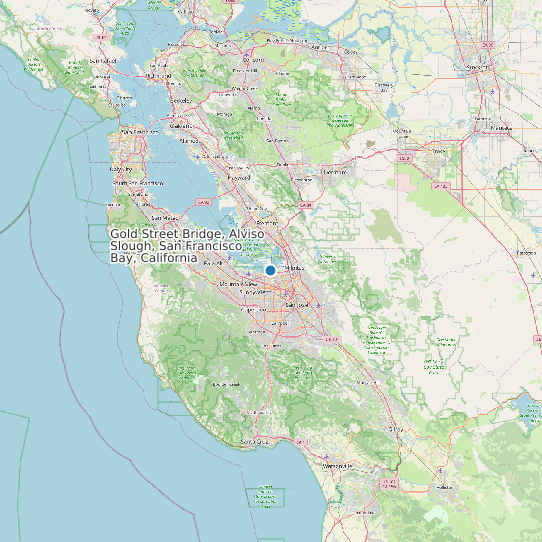Map of Gold Street Bridge, Alviso Slough, San Francisco Bay, California Tide Prediction Station