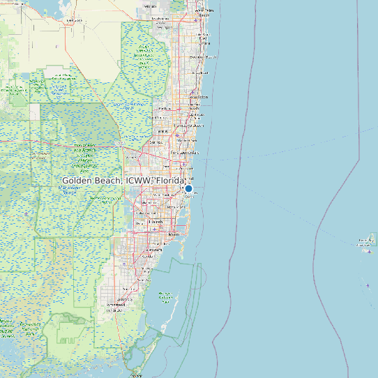 Golden Beach, ICWW, Florida map