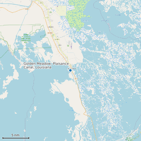 Map of Golden Meadow, Plaisance Canal, Louisiana Tide Prediction Station