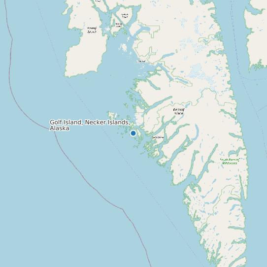 Map of Golf Island, Necker Islands, Alaska Tide Prediction Station