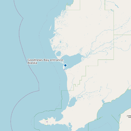 Map of Goodnews Bay entrance, Alaska Tide Prediction Station