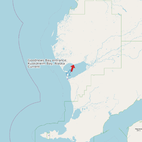 Map of Goodnews Bay entrance, Kuskokwim Bay, Alaska Current Prediction Station