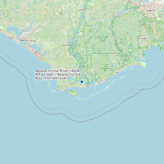 Map of Apalachicola River (A&N RR bridge), Apalachicola Bay, Florida (sub) Tide Prediction Station