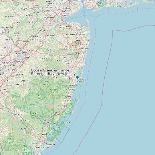 Map of Goose Creek entrance, Barnegat Bay, New Jersey Tide Prediction Station