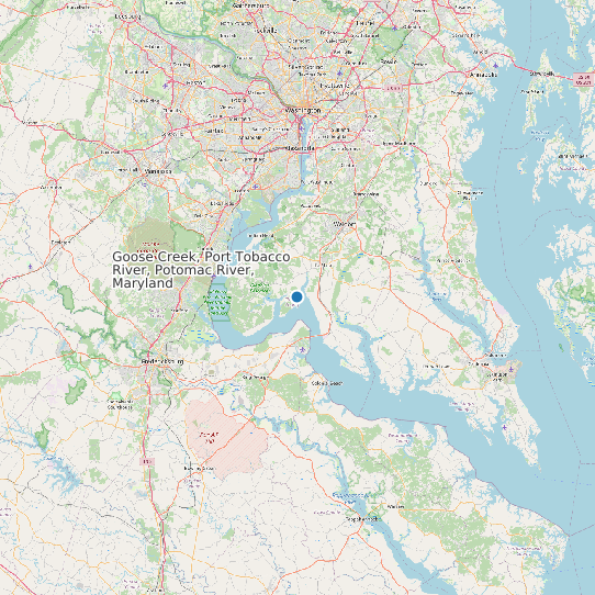 Map of Goose Creek, Port Tobacco River, Potomac River, Maryland Tide Prediction Station