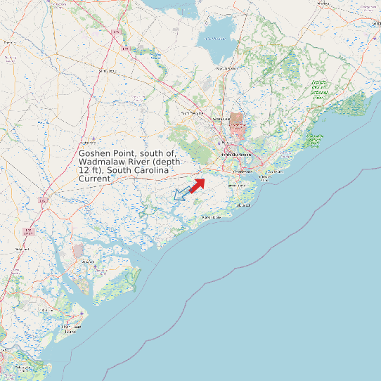 Goshen Point, south of, Wadmalaw River (depth 12 ft), South Carolina Current map