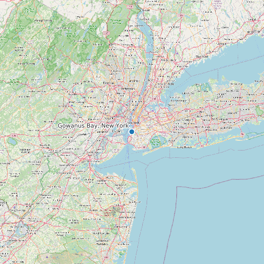 Map of Gowanus Bay, New York Tide Prediction Station