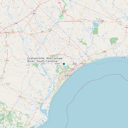Map of Grahamville, Waccamaw River, South Carolina Tide Prediction Station