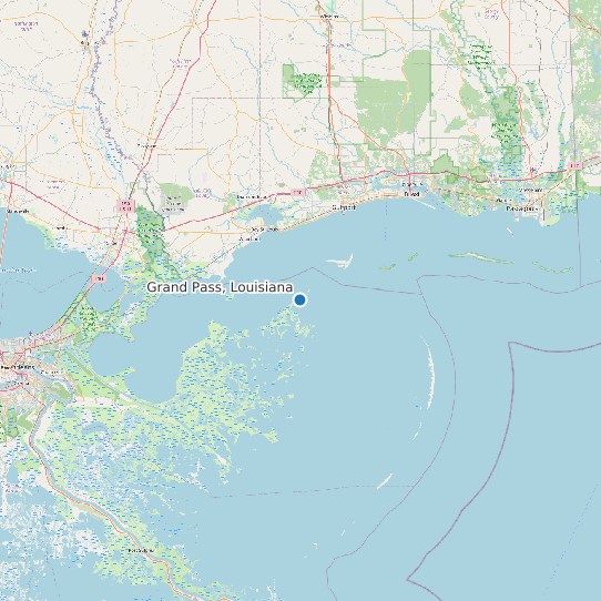Map of Grand Pass, Louisiana Tide Prediction Station