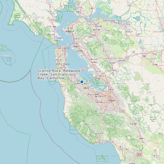 Granite Rock, Redwood Creek, San Francisco Bay, California map
