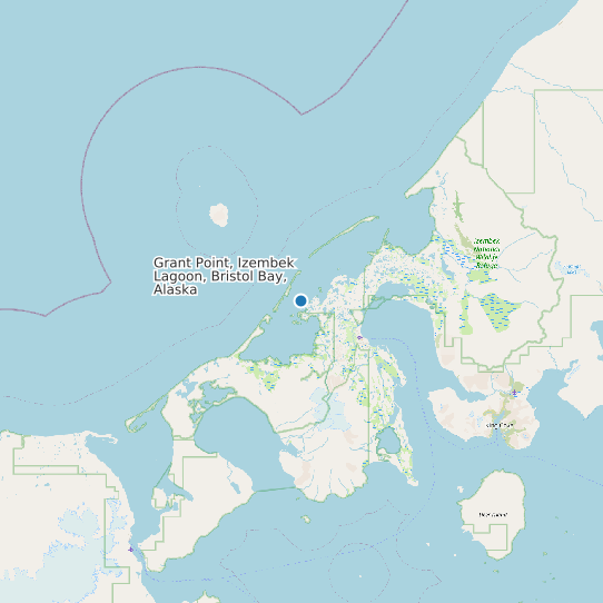 Map of Grant Point, Izembek Lagoon, Bristol Bay, Alaska Tide Prediction Station