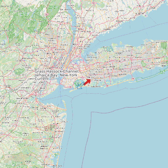 Map of Grass Hassock Channel, Jamaica Bay, New York Current Prediction Station