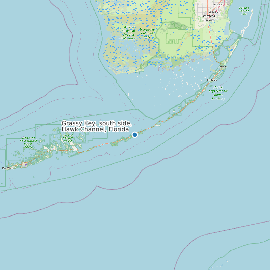 Map of Grassy Key, south side, Hawk Channel, Florida Tide Prediction Station
