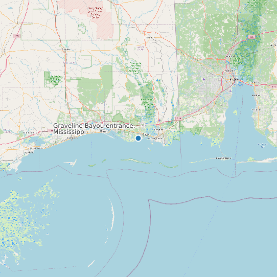 Map of Graveline Bayou entrance, Mississippi Tide Prediction Station
