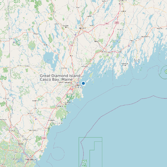 Map of Great Diamond Island, Casco Bay, Maine Tide Prediction Station