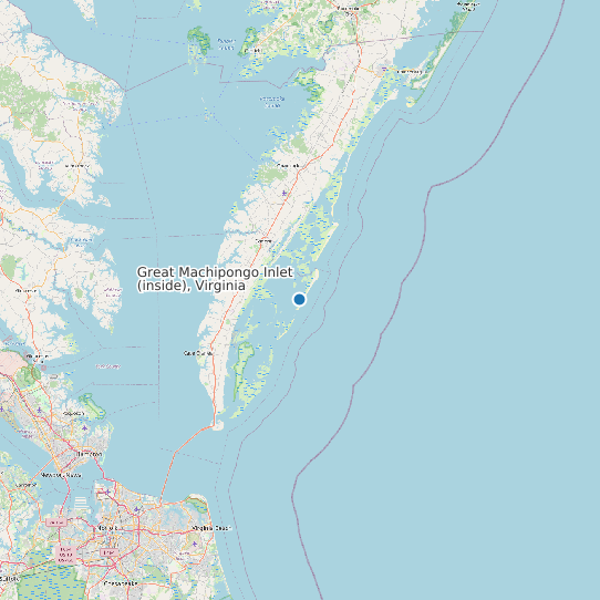 Great Machipongo Inlet (inside), Virginia map