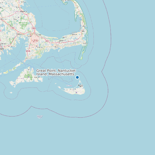 Map of Great Point, Nantucket Island, Massachusetts Tide Prediction Station