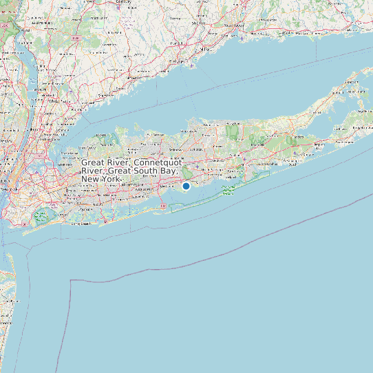 Great River, Connetquot River, Great South Bay, New York map