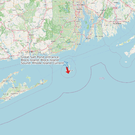Map of Great Salt Pond entrance, Block Island, Block Island Sound, Rhode Island Current Prediction Station