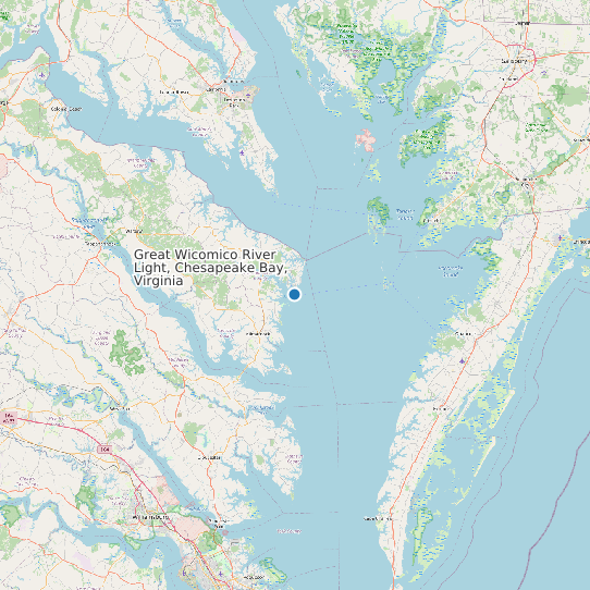 Great Wicomico River Light, Chesapeake Bay, Virginia map