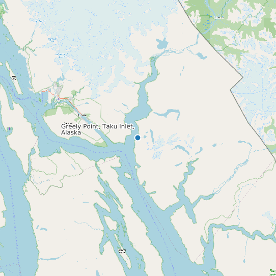 Map of Greely Point, Taku Inlet, Alaska Tide Prediction Station