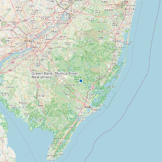 Green Bank, Mullica River, New Jersey map