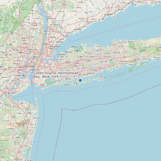 Map of Green Island, Hempstead Bay, New York Tide Prediction Station