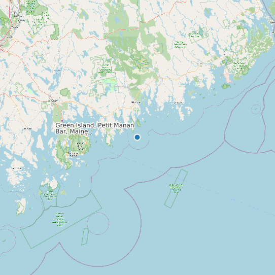 Map of Green Island, Petit Manan Bar, Maine Tide Prediction Station