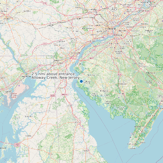 2.5 nmi above entrance, Alloway Creek, New Jersey map