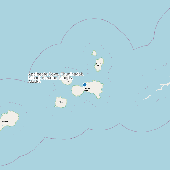 Applegate Cove, Chuginadak Island, Aleutian Islands, Alaska map