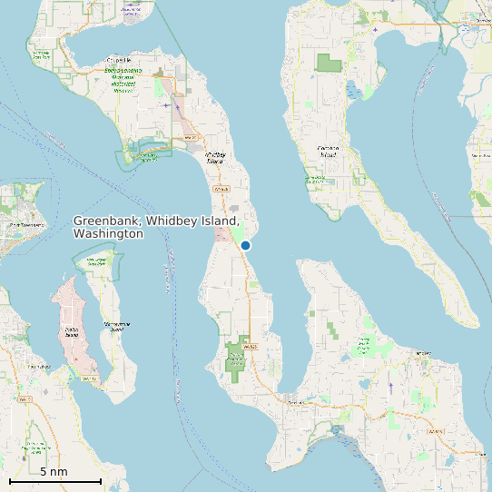 Map of Greenbank, Whidbey Island, Washington Tide Prediction Station
