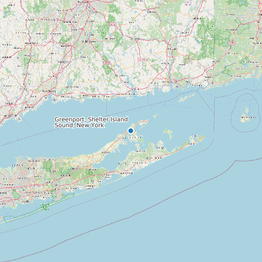 Map of Greenport, Shelter Island Sound, New York Tide Prediction Station