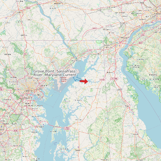 Map of Grove Point, Sassafrass River, Maryland Current Prediction Station