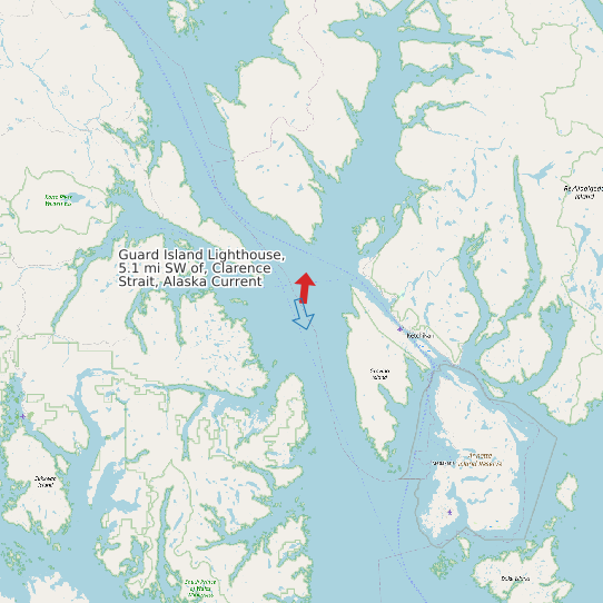 Map of Guard Island Lighthouse, 5.1 mi SW of, Clarence Strait, Alaska Current Prediction Station