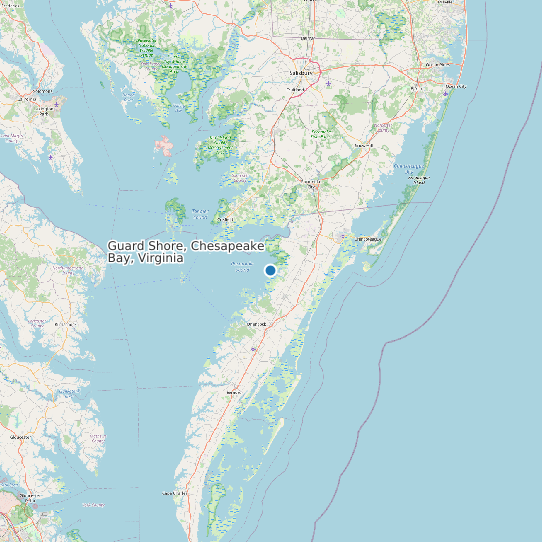 Guard Shore, Chesapeake Bay, Virginia map