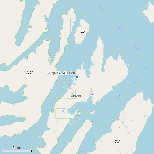 Map of Guguak, Alaska Tide Prediction Station