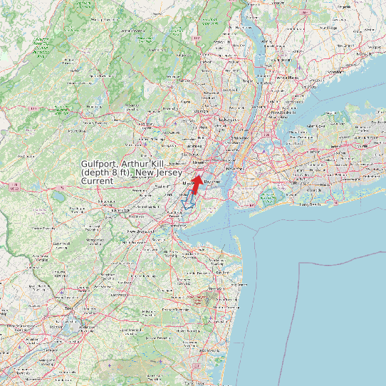 Gulfport, Arthur Kill (depth 8 ft), New Jersey Current map