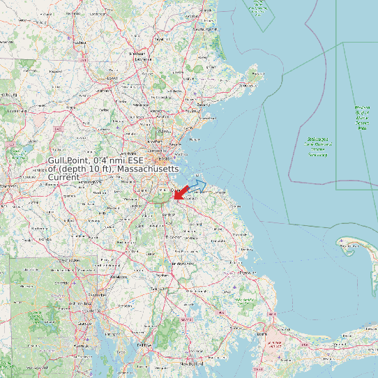 Map of Gull Point, 0.4 nmi ESE of (depth 10 ft), Massachusetts Current Prediction Station