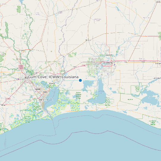 Gum Cove, ICWW, Louisiana map