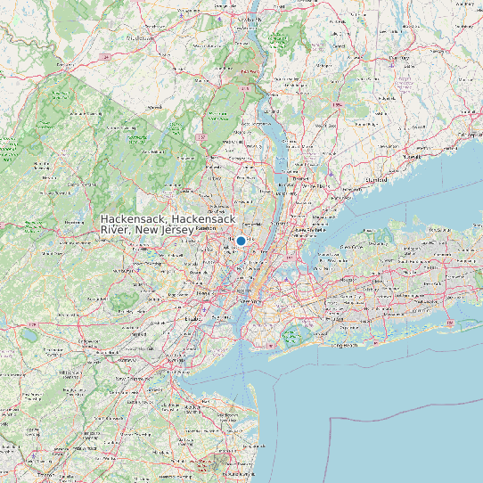 Hackensack, Hackensack River, New Jersey map