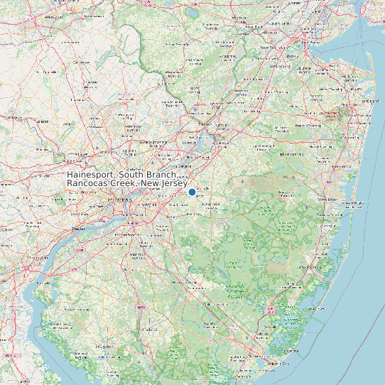 Hainesport, South Branch, Rancocas Creek, New Jersey map