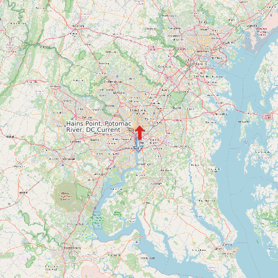 Map of Hains Point, Potomac River, DC Current Prediction Station